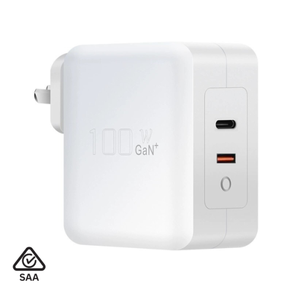 Buy 100W USB A & C Charger WHITE – GaN PD Wall AC Power Adapter