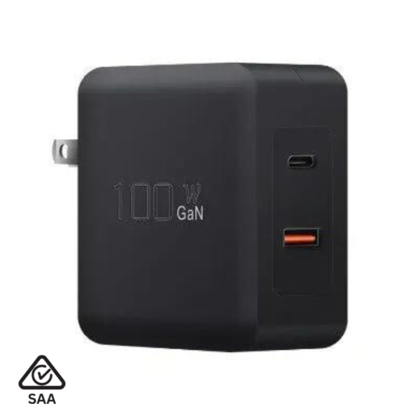 Buy 100W USB A & C Charger BLACK – GaN PD Wall AC Power Adapter