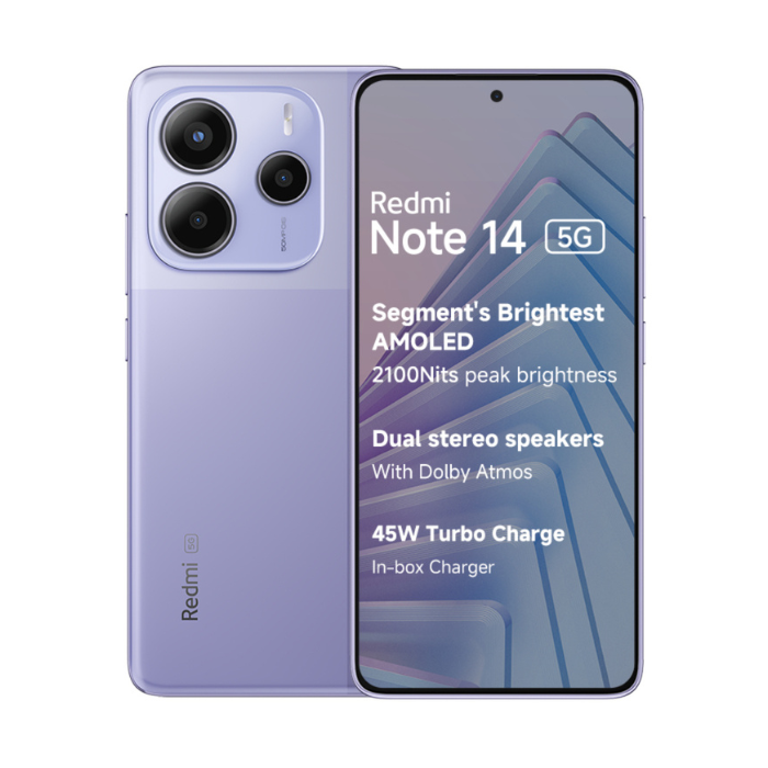 Xiaomi Redmi Note 14 5G 256GB/8GB RAM Lavender Purple Dual Sim Global Version